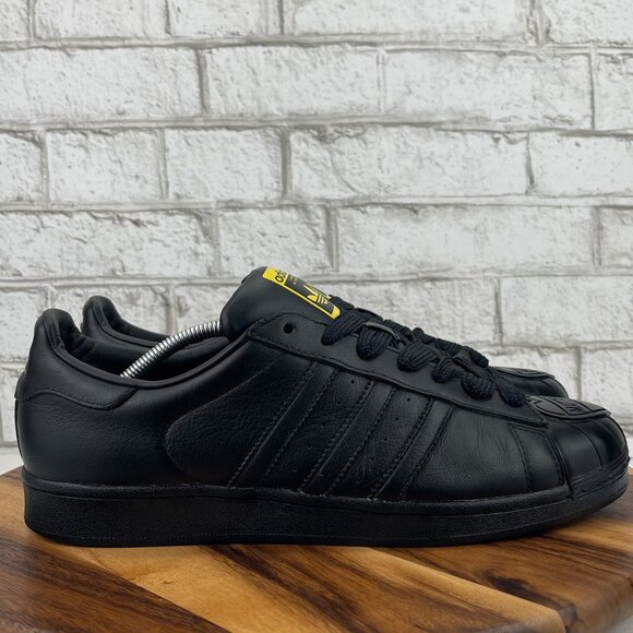 Adidas Pharrell Williams SuperStar Todd James Mens 12 Shell Black Leather Shoes - Picture 4 of 11